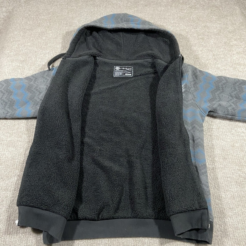 Vintage Y2K Skull Hoodie Mens‎ Large Grey Sherpa Mall Goth Grunge Affliction Y2K - Picture 4 of 9